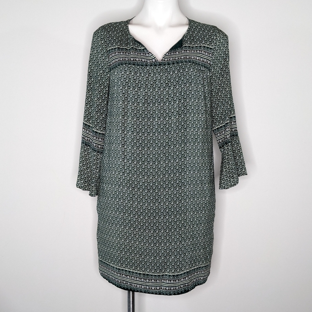 Madewell green blue Starland silk dress M
